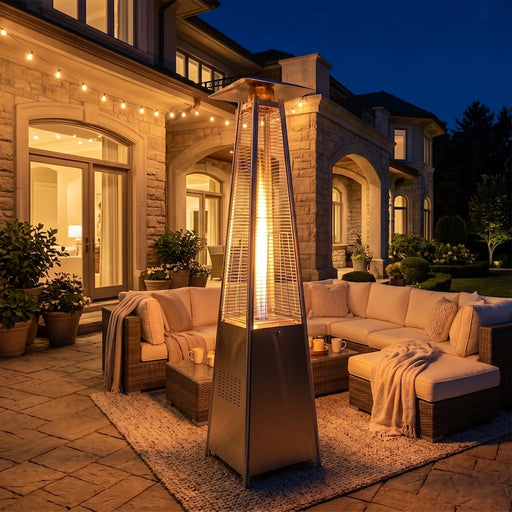 Stainless Steel Pyramid Gas Flame Patio HeaterCreative Living