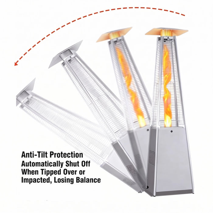 Stainless Steel Pyramid Gas Flame Patio Heater-Creative Living
