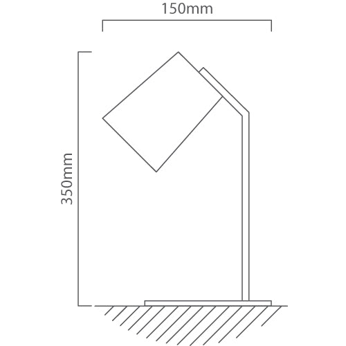 Technical drawing of a rectangular object with dimensions labeled