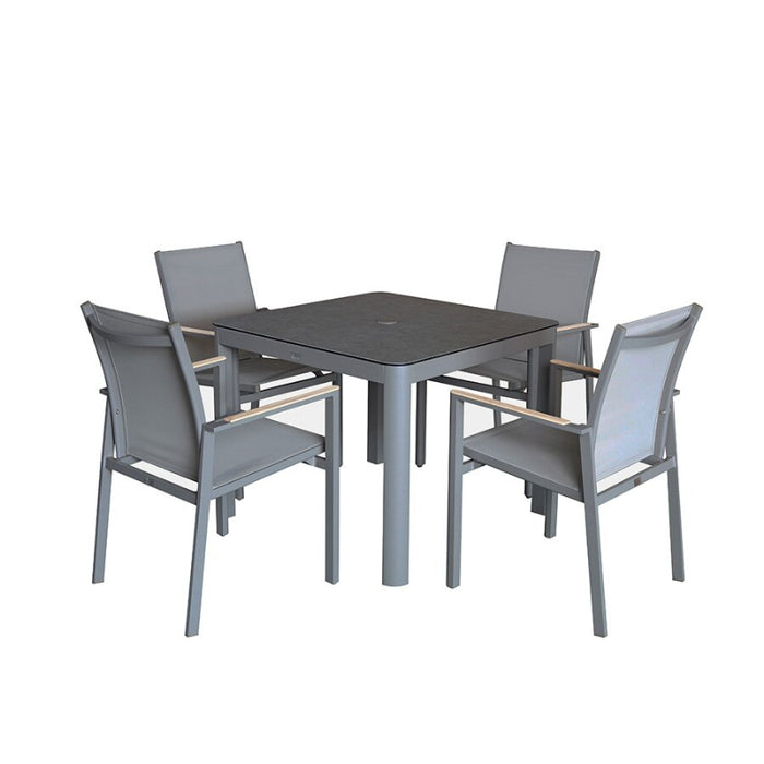 Tayrona 4 Seat 90cm Square Dining Set-Creative Living