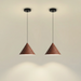 Walnut Woodgrain Small Nordic Cone Pendant Light Set of 2 by Creative Living