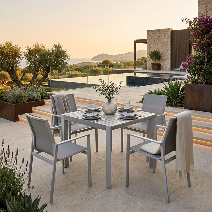 Amalfi 4-seater Dining Set White