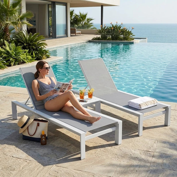 Amalfi Sunlounger Set White - Creative Living