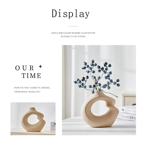 Beige Nordic Sculptural Hollow Vase at Creative-Living.co.za