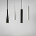 Four pendant lights in black and white on a gray background