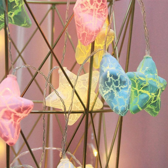 1.5m 10 LEDs Cracked Star - Battery String Lights