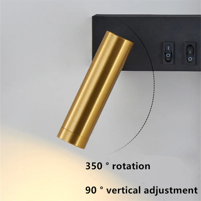 Cylindrical Dual Reading Wall Light – Right Side