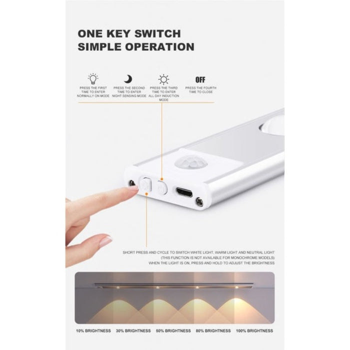 3 Ways Rechargeable Motion Sensor LED Light - Black - Creative Living