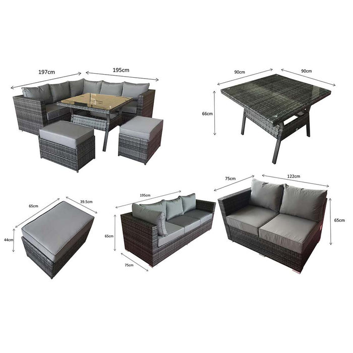 Georgia Corner Dining Set Grey