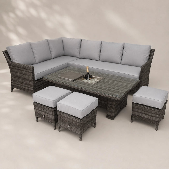 Edwina Corner Dining Sofa With Lift Table And Ice Bucket