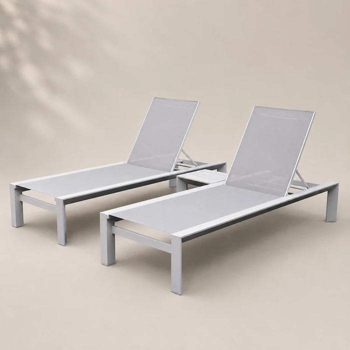 Amalfi Sunlounger Set White - Creative Living