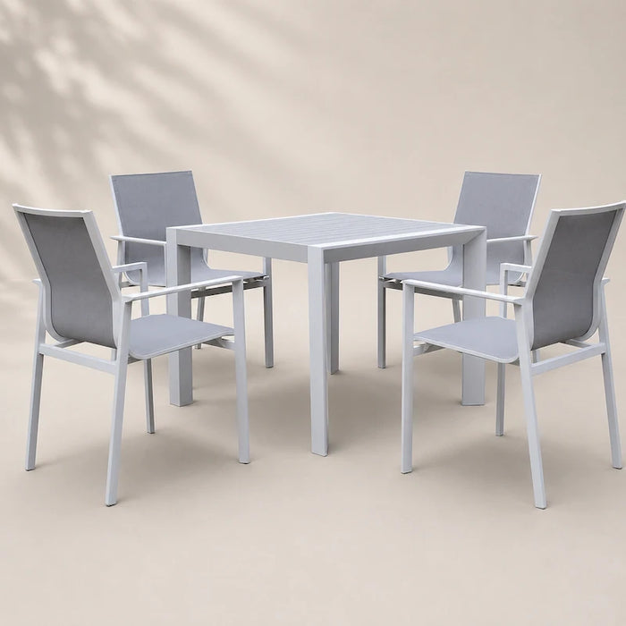 Amalfi 4-seater Dining Set White-Creative Living