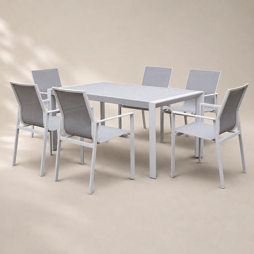Amalfi 6-seater Dining Set White-Creative Living