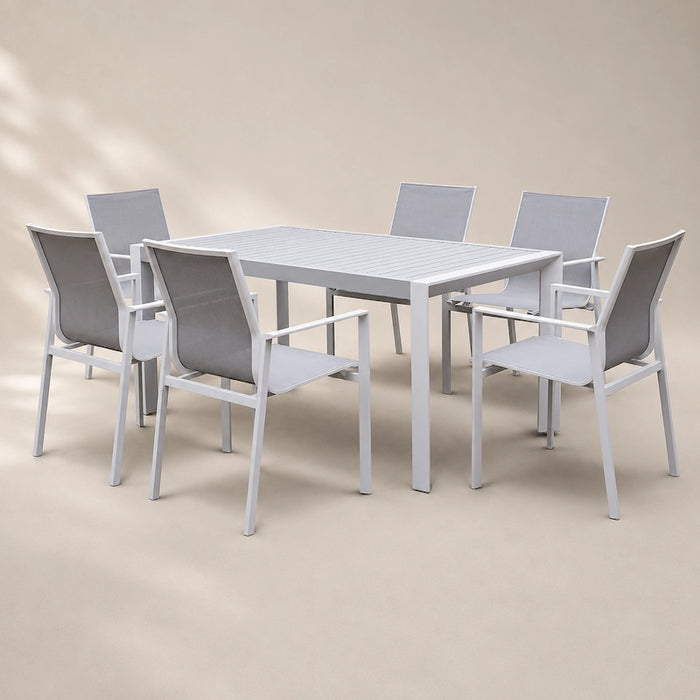 Amalfi 6-seater Dining Set White-Creative Living
