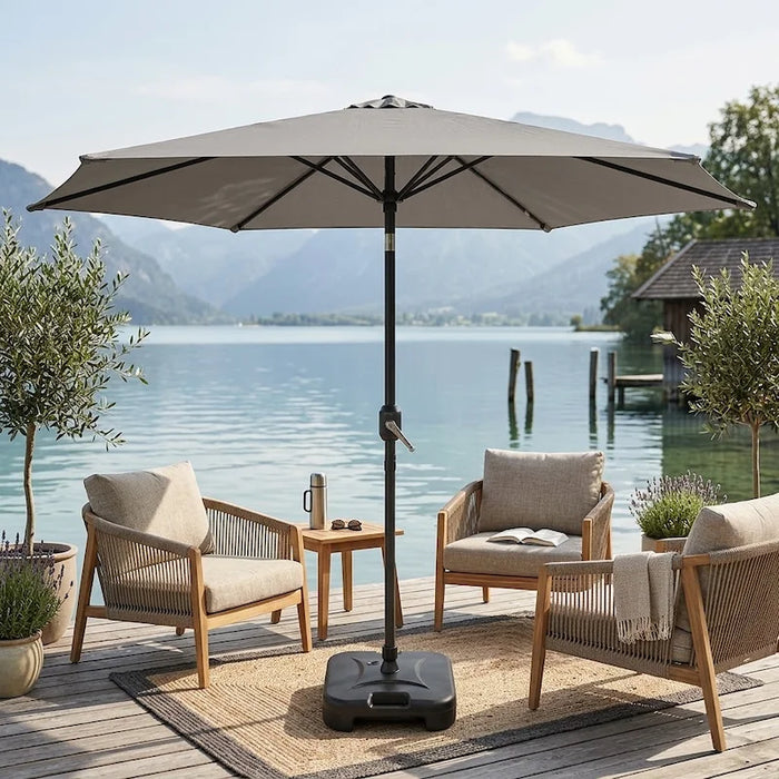 Ocean 2.7m Umbrella With Base Grey