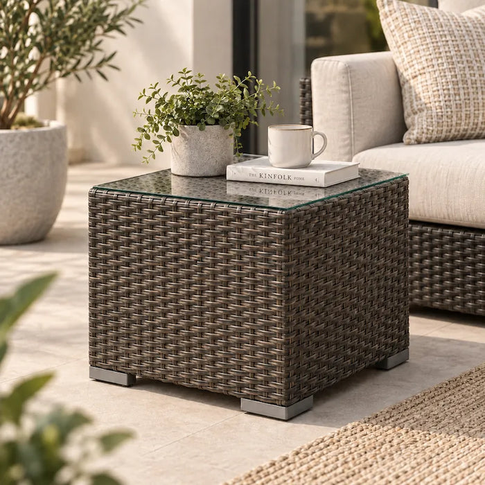 Serena Side Table with Glass Top