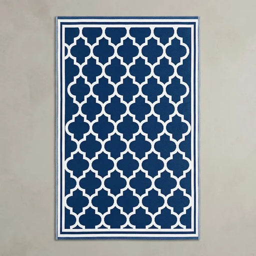 Outdoor Rug Blue Trellis 150x210cm-Creative Living