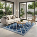 Outdoor Rug Blue Trellis 150x210cm-Creative Living