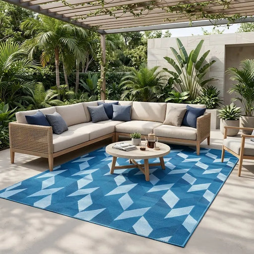 Outdoor Rug Blue Diamond 244x305cm-Creative Living