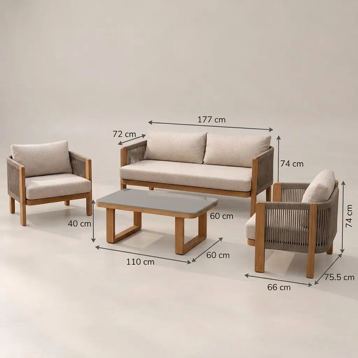 Kona Rope Lounge Set-Creative Living