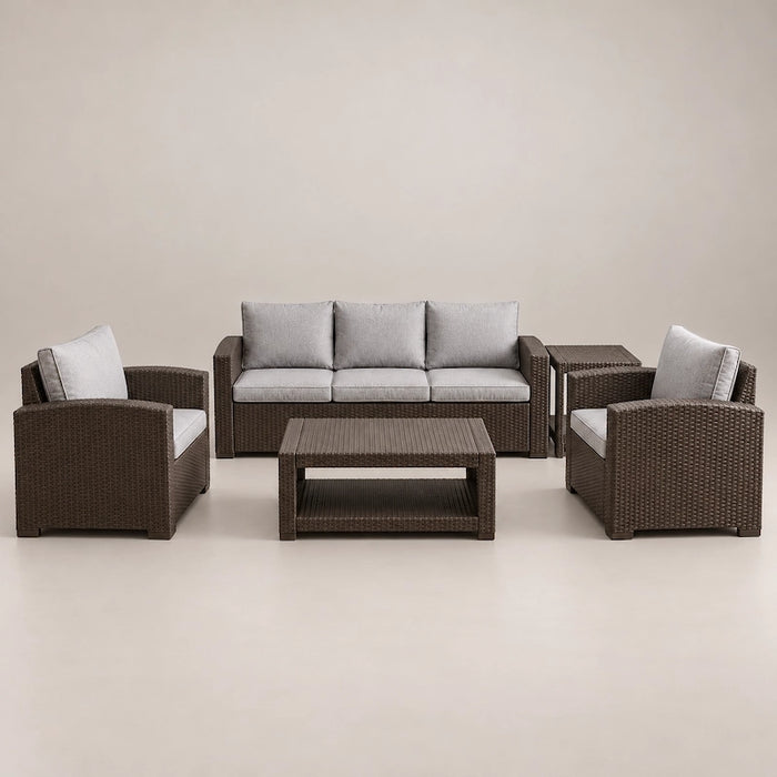 Captiva 5-seater Sofa Set Brown-Creative Living