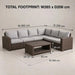Captiva Corner Sofa Set Brown-Creative Living