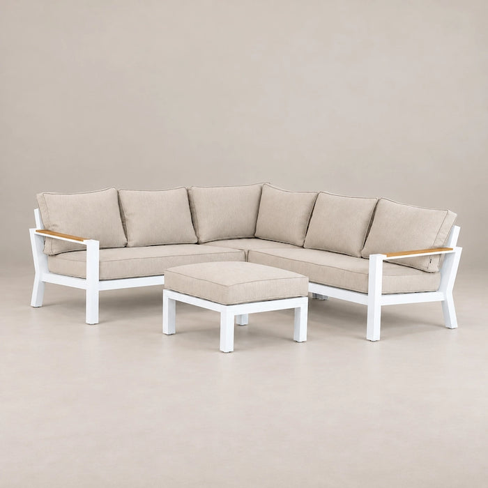 Bilbao 4-Piece Corner Lounge Set White-Creative Living
