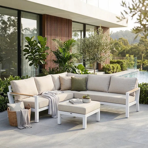 Bilbao 4-Piece Corner Lounge Set White-Creative Living