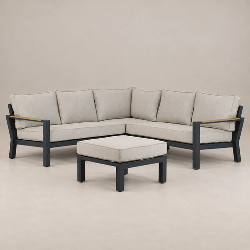 Bilbao 4-Piece Corner Lounge Set Charcoal-Creative Living