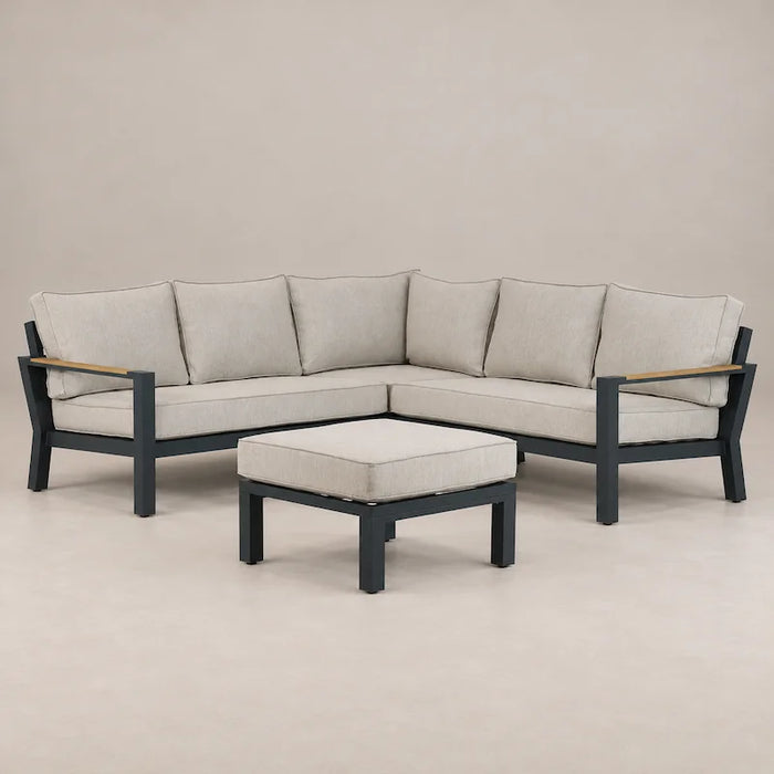 Bilbao 4-Piece Corner Lounge Set Charcoal-Creative Living