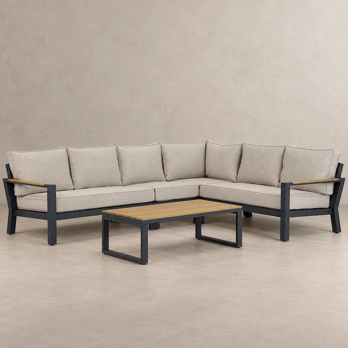 Bilbao 5-piece corner lounge set Charcoal-Creative Living