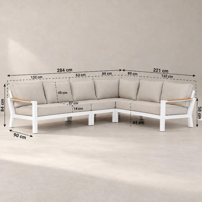 Bilbao 5-piece Corner Lounge Set White