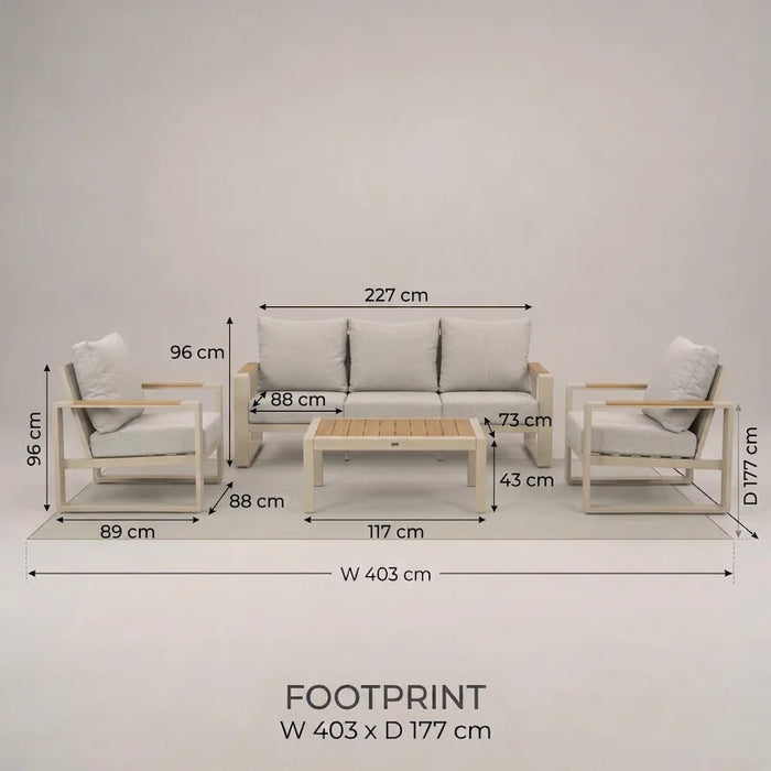 Lezo 4-piece Lounge Sofa Set Sand-Creative Living