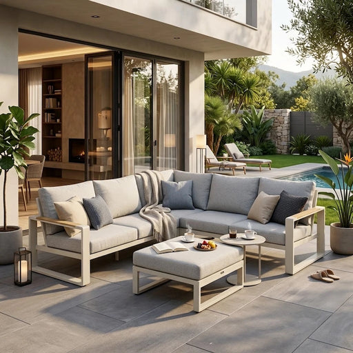 Lezo 4-Piece Corner Lounge Set Sand-Creative Living