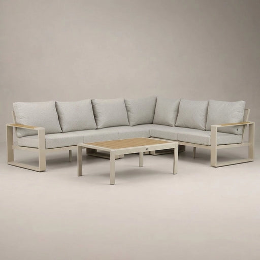 Lezo 5-Piece Corner Lounge Set Sand-Creative Living
