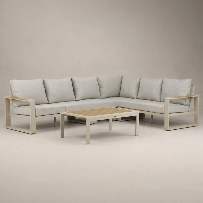 Lezo 5-Piece Corner Lounge Set Sand-Creative Living
