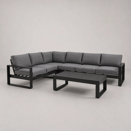 Coline 5 Seat Sofa Set Charcoal-Creative Living