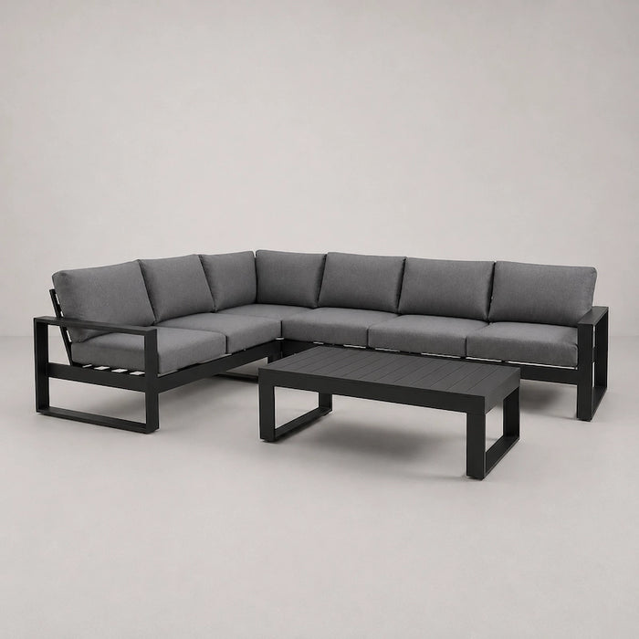 Coline 5 Seat Sofa Set Charcoal-Creative Living