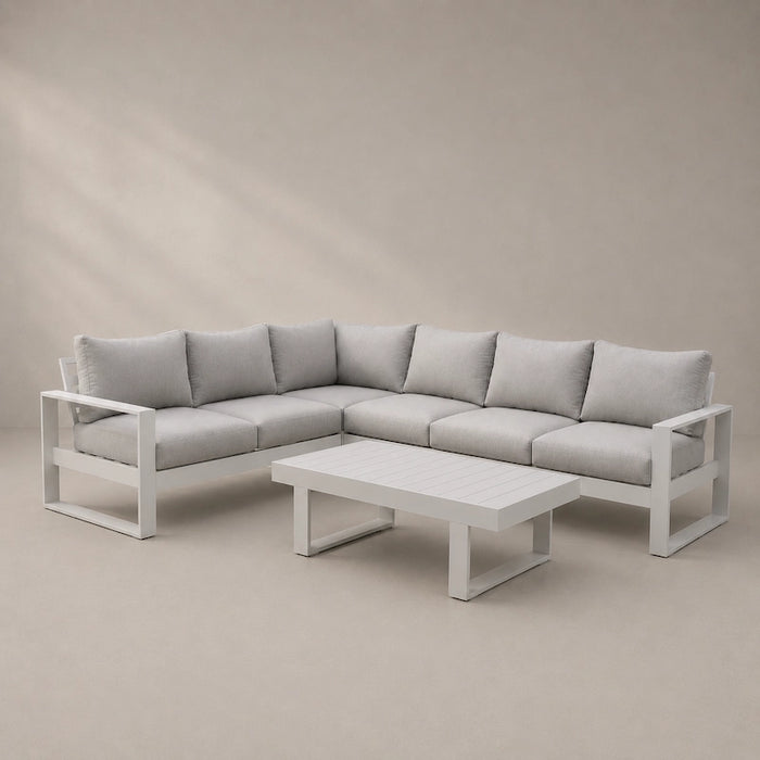 Coline Corner Sofa Set White - Creative Living