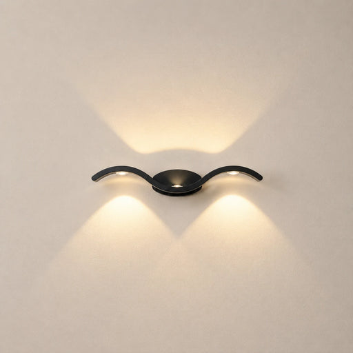 Black Modern Wave Curve LED Wall Lamp-Creative Living