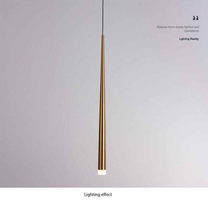 Gold pendant light fixture on a gray background with 'Lighting Reality' branding.