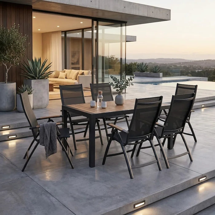 Roma Recline 6-Seater Dining Set-Creative Living