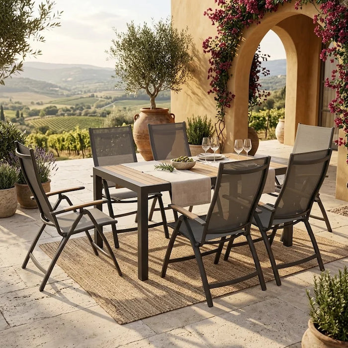 Roma Recline 6-Seater Dining Set-Creative Living