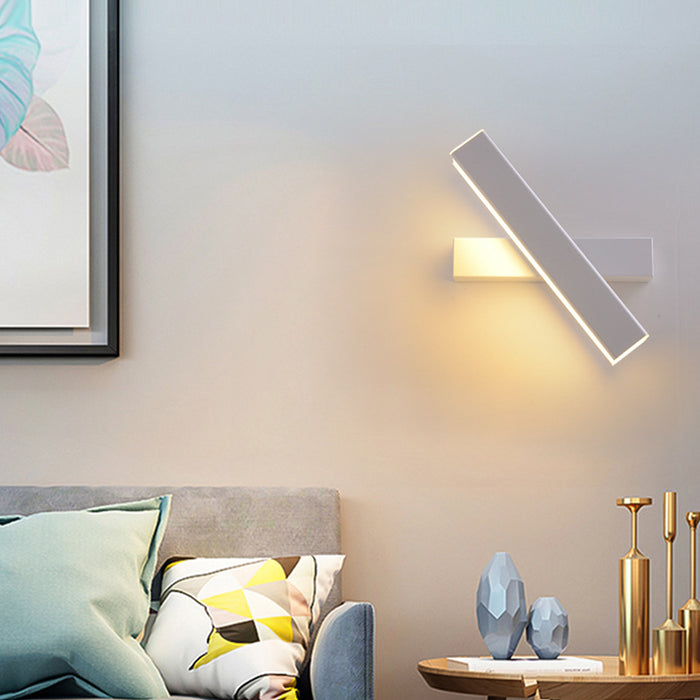 White Rotatable Bedside Wall Lamp - Creative Living
