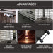 Black Tower Gas Flame Patio Heater - Creative Living
