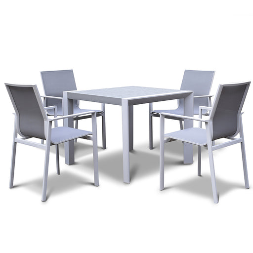 Amalfi 4-seater Dining Set White-Creative Living
