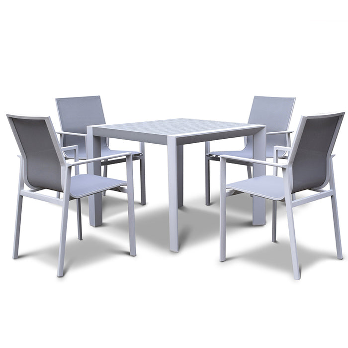 Amalfi 4-seater Dining Set White-Creative Living