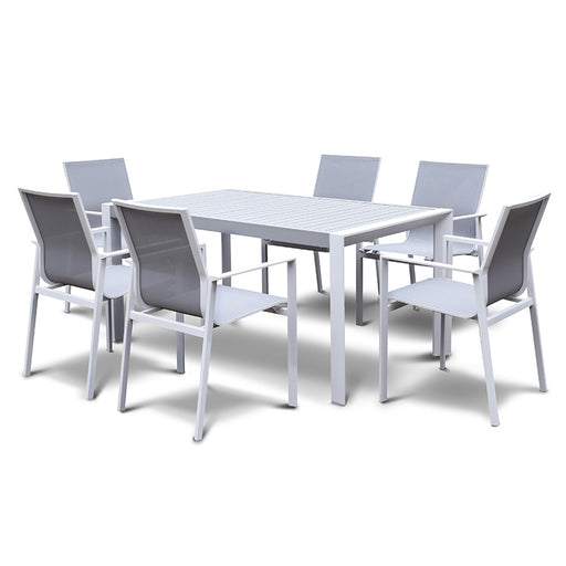 Amalfi 6-seater Dining Set White-Creative Living