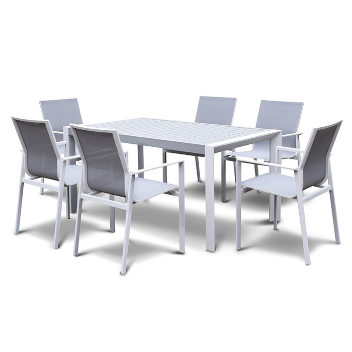 Amalfi 6-seater Dining Set White-Creative Living
