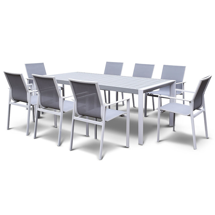 Amalfi 8-seater Dining Set White-Creative Living